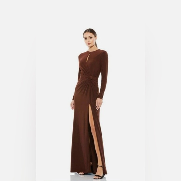 Mac Duggal Dresses & Skirts - leena for Mac Duggal Keyhole Draped Gown Chocolate Brown Elegant Gown Women’s 10